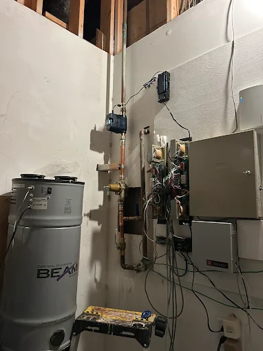 Utility room copper supply lines and control panel